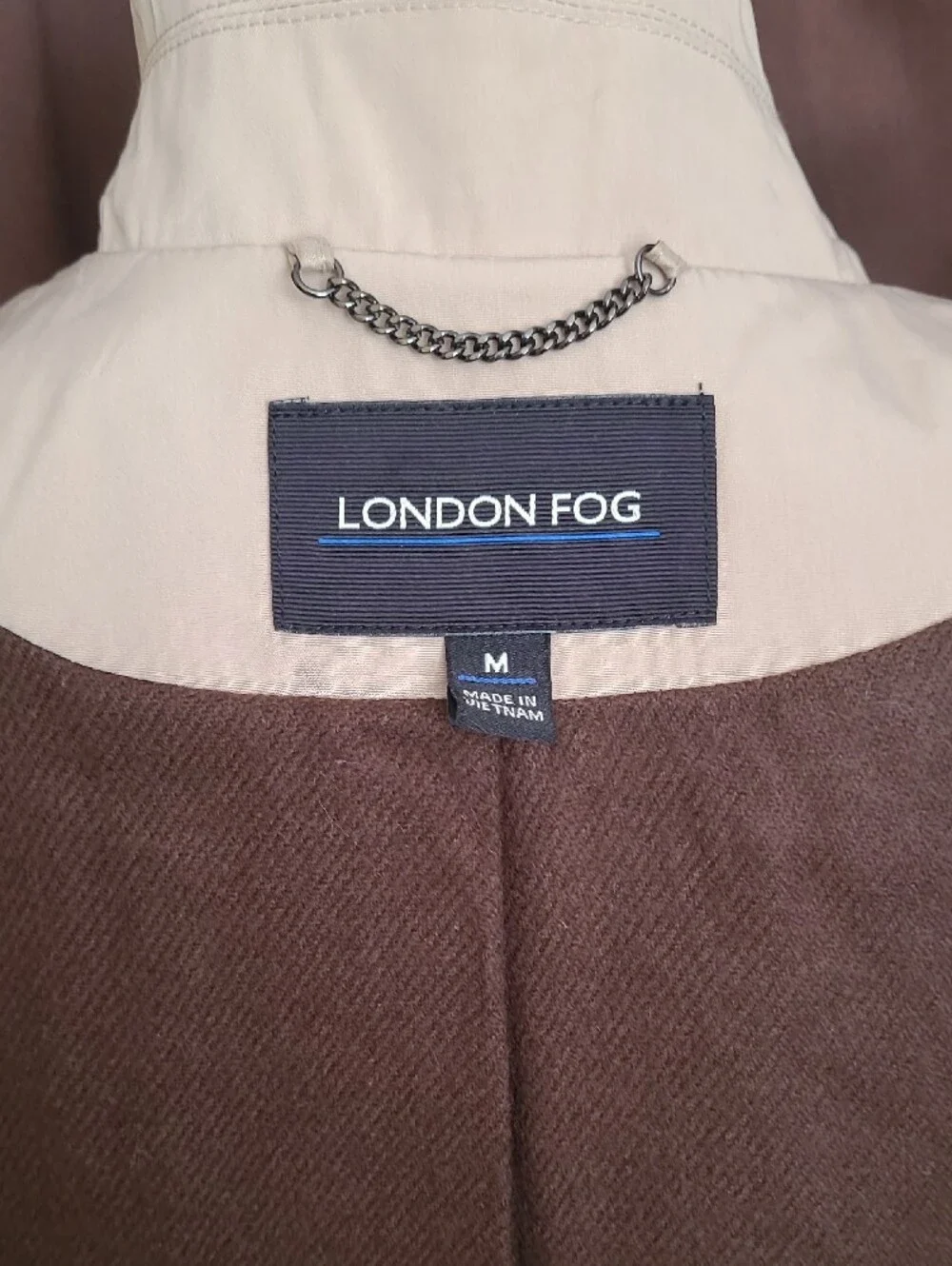 London Fog Beige Trench Coat with Contrast Cuffs - Picture 2 of 9